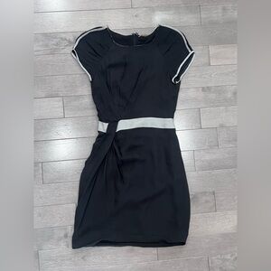 Rebecca Minkoff 100% Silk Dress Black Sheath Colorblock Cocktail Mini, Size 0